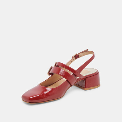 Dolce Vita SHOES PATZY HEELS CRIMSON CRINKLE PATENT LEATHER
 – Dolce Vita