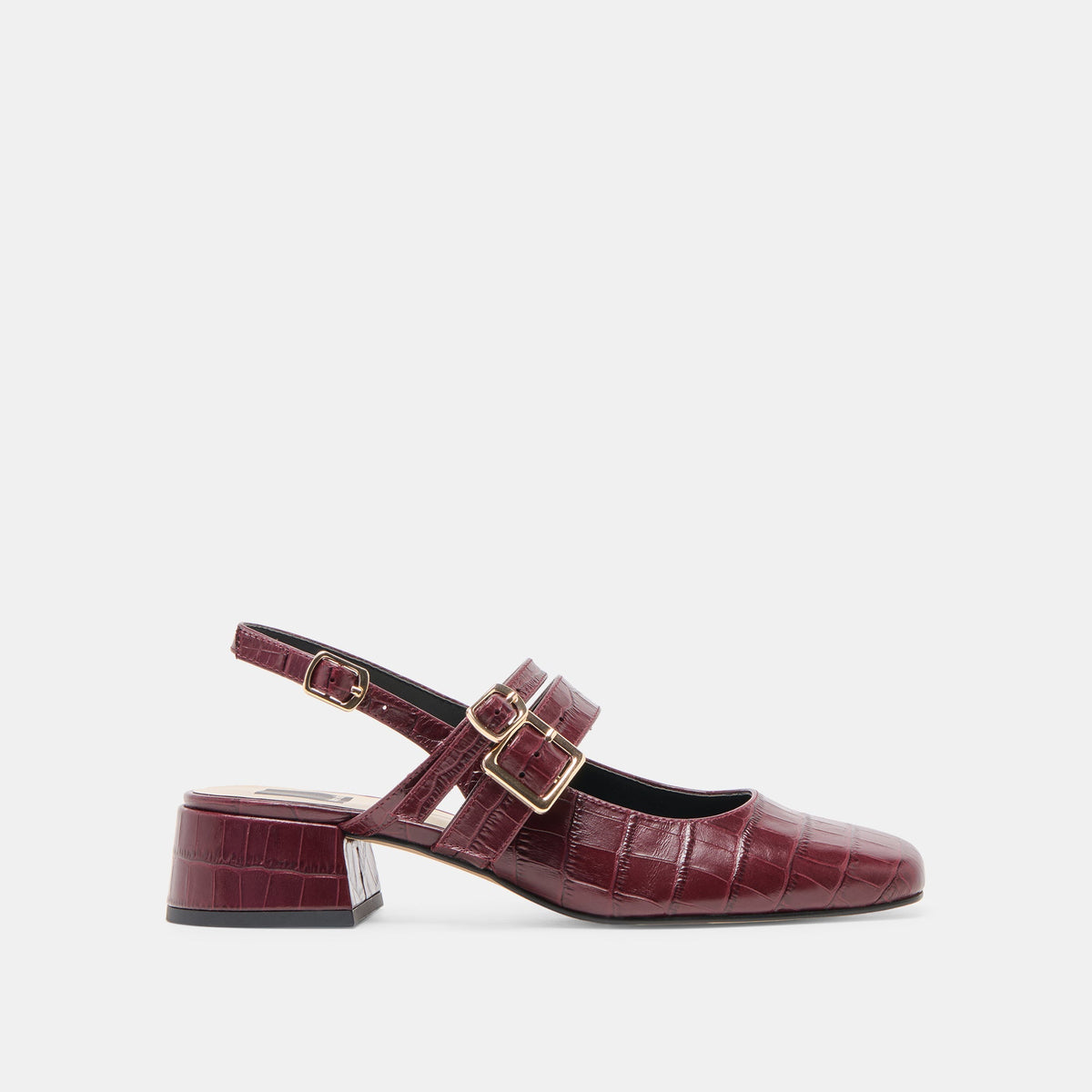 Dolce Vita SHOES Patzy Oxblood Embossed Leather Heels