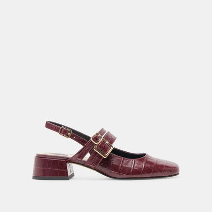 Dolce Vita SHOES Patzy Oxblood Embossed Leather Heels