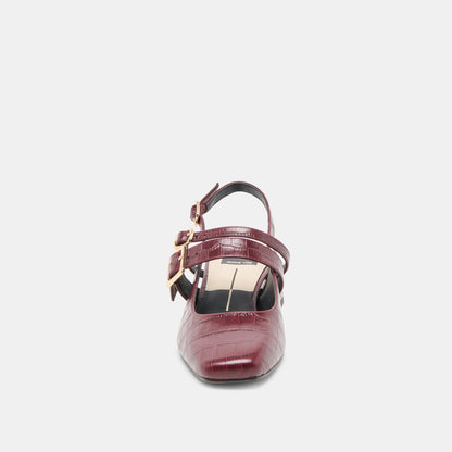 Dolce Vita SHOES Patzy Oxblood Embossed Leather Heels