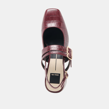 Dolce Vita SHOES Patzy Oxblood Embossed Leather Heels