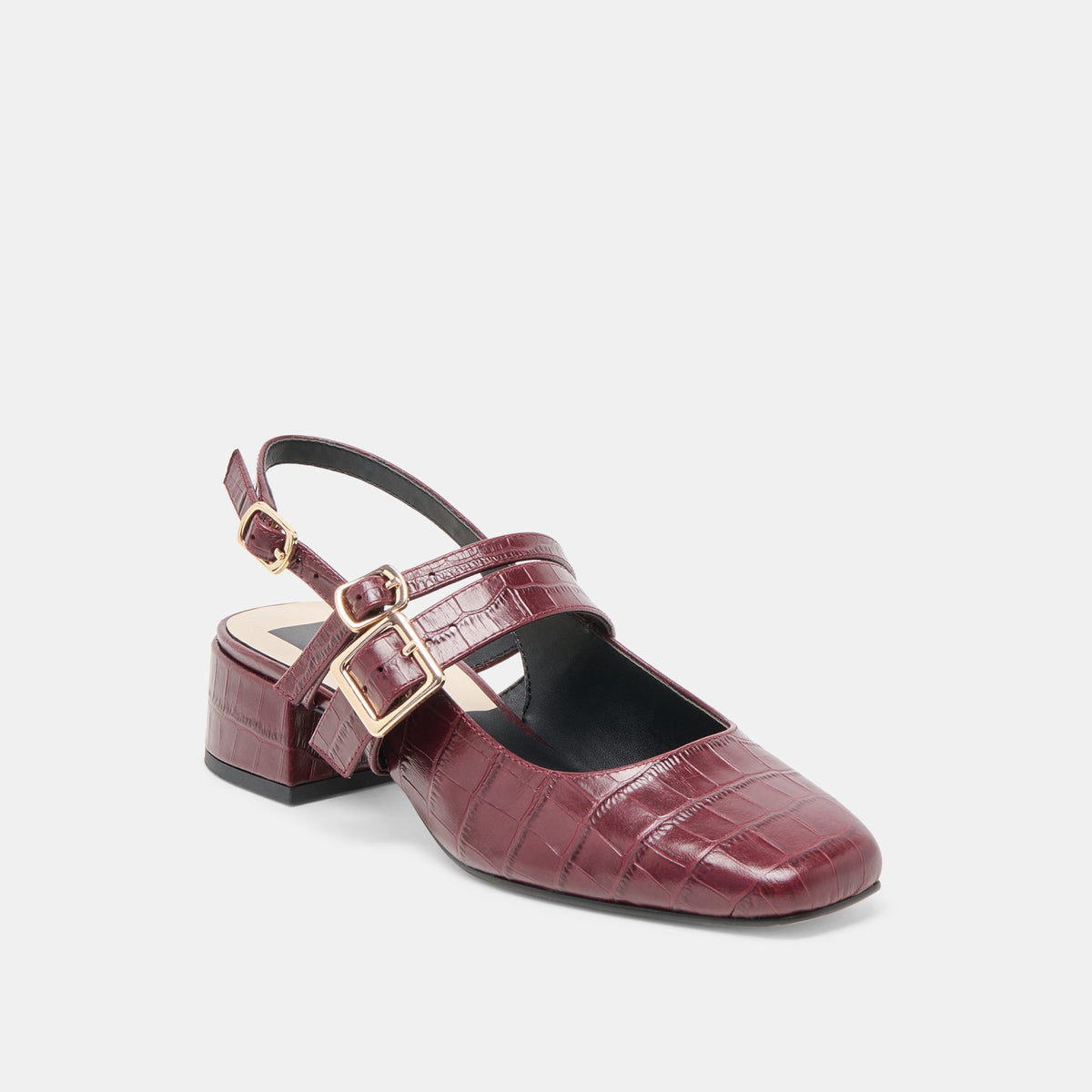 Dolce Vita SHOES Patzy Oxblood Embossed Leather Heels