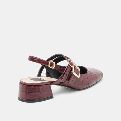 Dolce Vita SHOES Patzy Oxblood Embossed Leather Heels