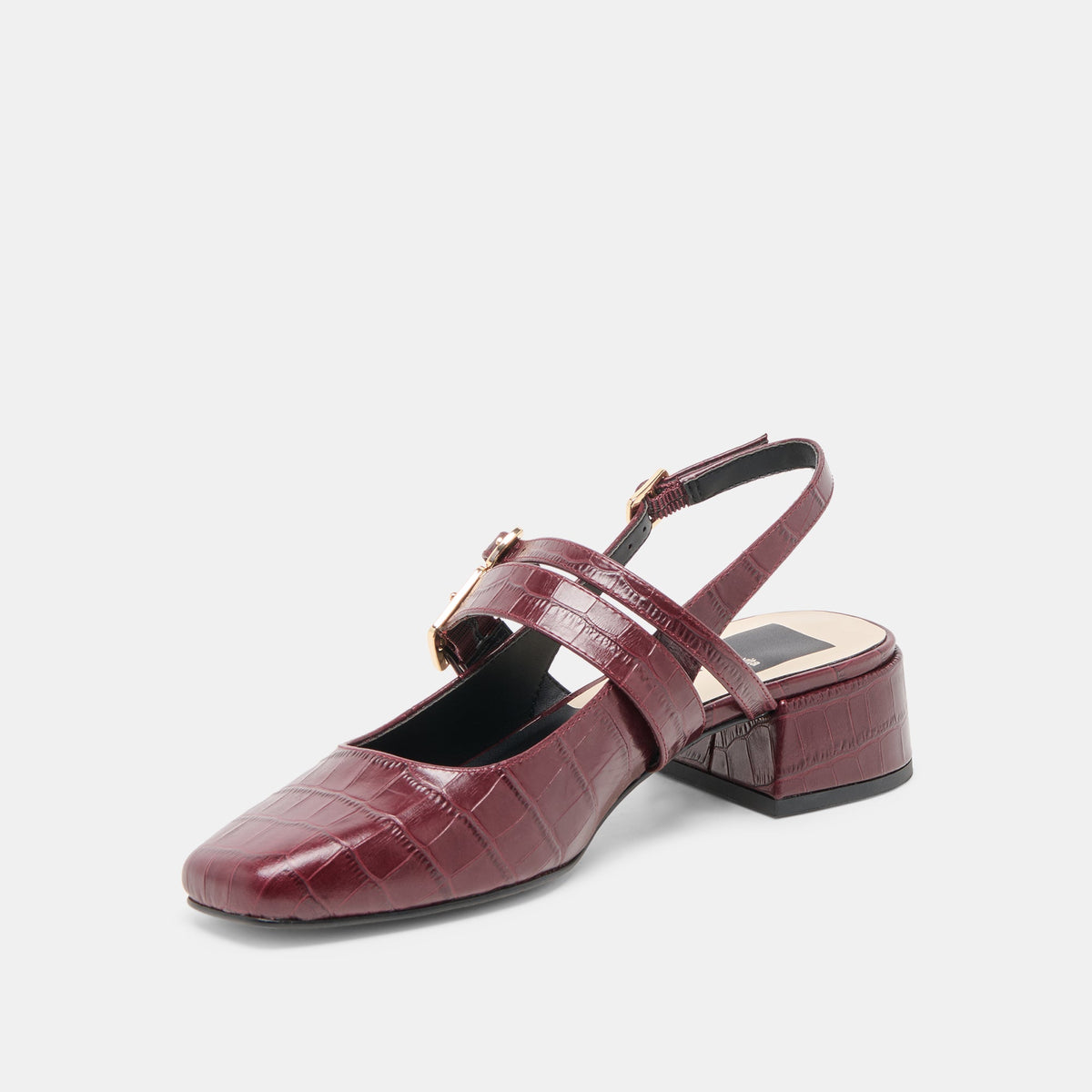 Dolce Vita SHOES Patzy Oxblood Embossed Leather Heels