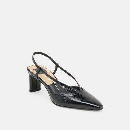 Dolce Vita SHOES Ginay Black Leather Heels