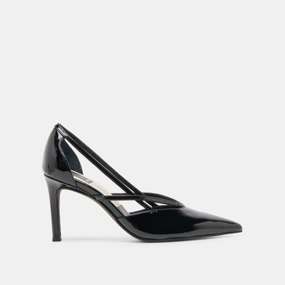 Dolce Vita SHOES Kaine Midnight Crinkle Patent Leather Heels