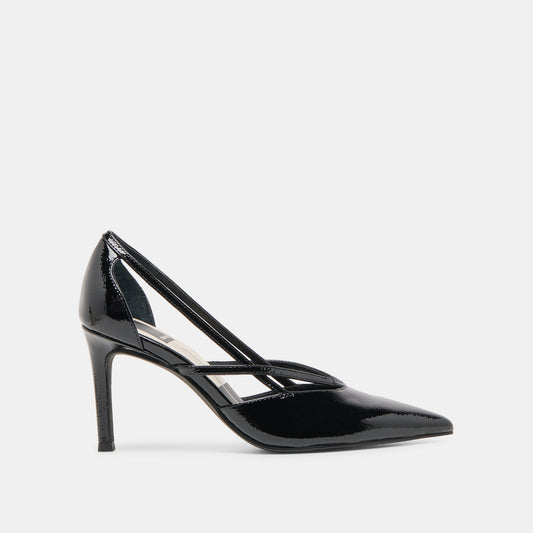 Dolce Vita SHOES Kaine Midnight Crinkle Patent Leather Heels