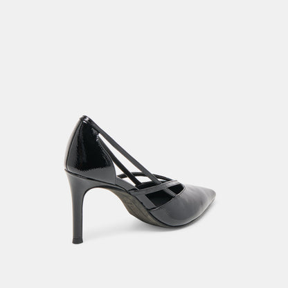 Dolce Vita SHOES Kaine Midnight Crinkle Patent Leather Heels