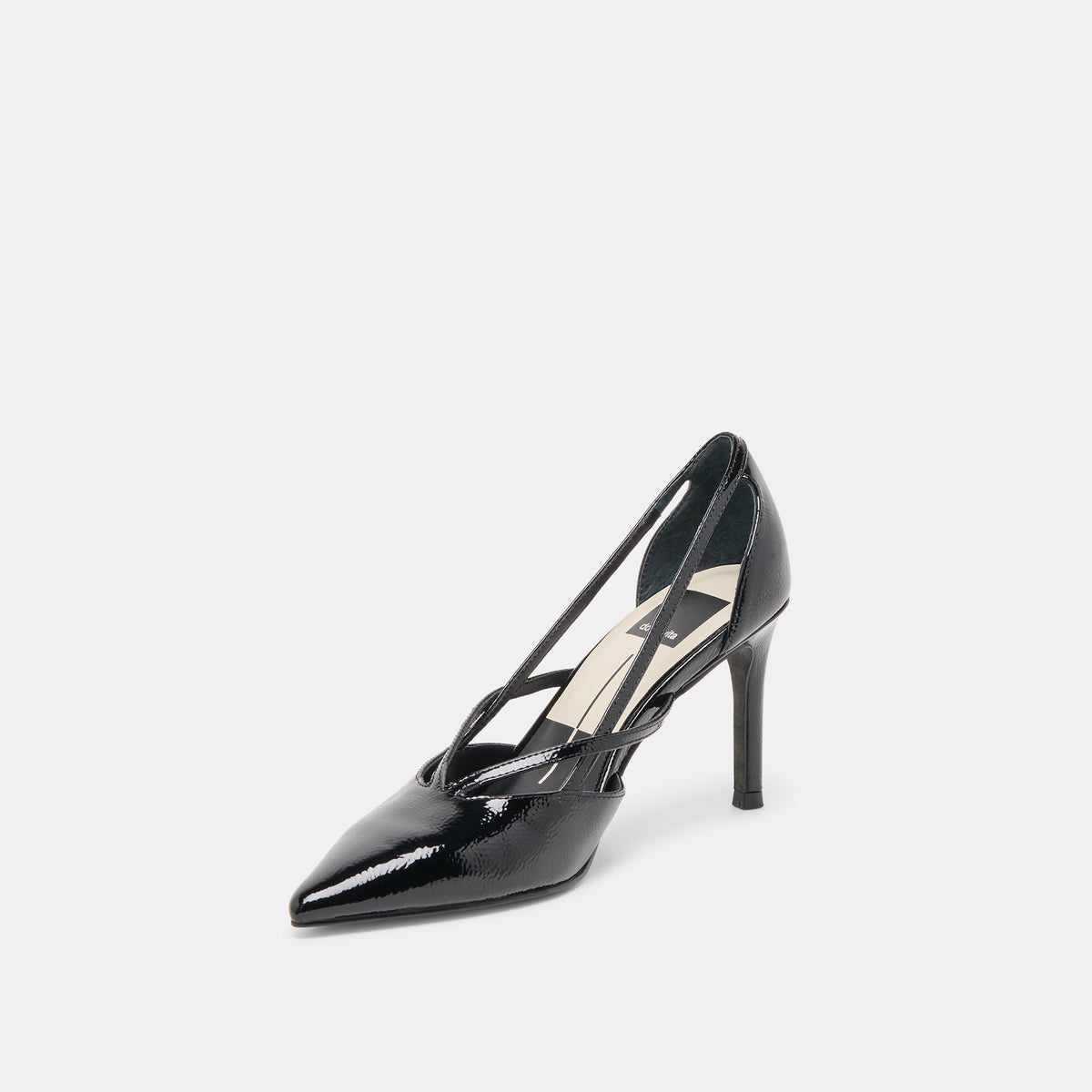 Dolce Vita SHOES Kaine Midnight Crinkle Patent Leather Heels