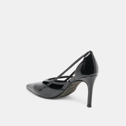 Dolce Vita SHOES Kaine Midnight Crinkle Patent Leather Heels