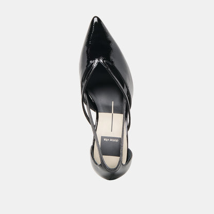 Dolce Vita SHOES Kaine Midnight Crinkle Patent Leather Heels