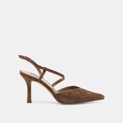 Dolce Vita SHOES Kamra Dk Brown Suede Heels