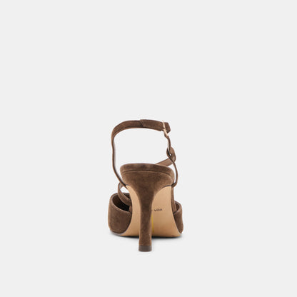 Dolce Vita SHOES Kamra Dk Brown Suede Heels