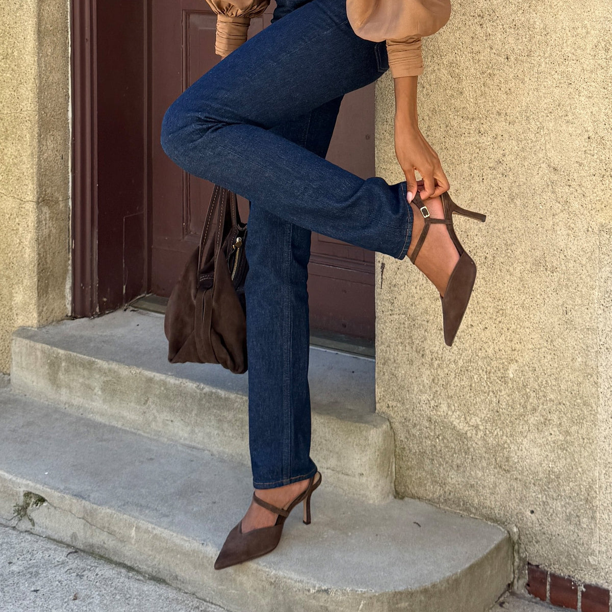 Dolce Vita SHOES Kamra Dk Brown Suede Heels