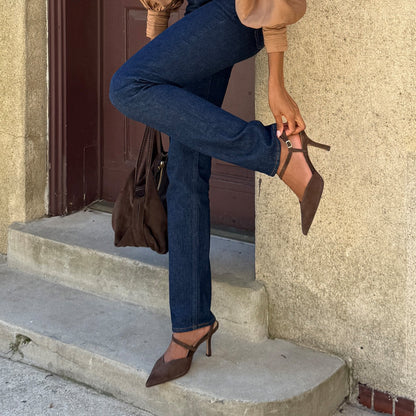 Dolce Vita SHOES Kamra Dk Brown Suede Heels