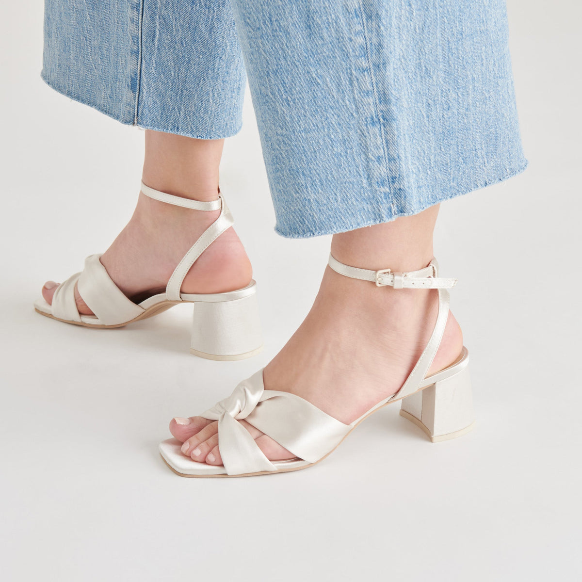 Dolce Vita SHOES Brenna Ivory Satin Heels