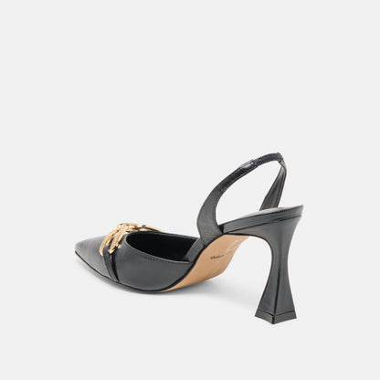 Dolce Vita SHOES Malik Midnight Crinkle Patent Heels