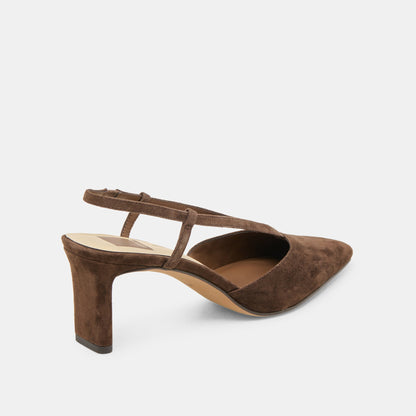 Dolce Vita SHOES Ginay Dk Brown Suede Heels