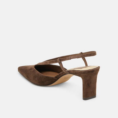 Dolce Vita SHOES Ginay Dk Brown Suede Heels