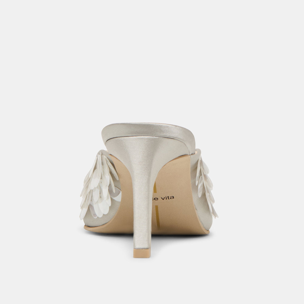 Dolce Vita SHOES Samary Confetti Silver Satin Heels