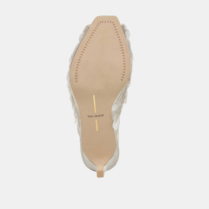 Dolce Vita SHOES Samary Confetti Silver Satin Heels