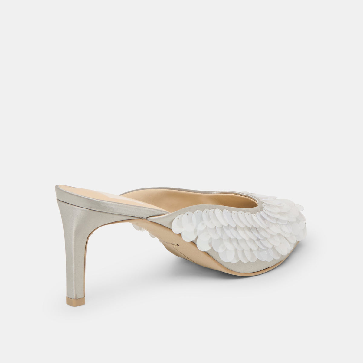 Dolce Vita SHOES Samary Confetti Silver Satin Heels