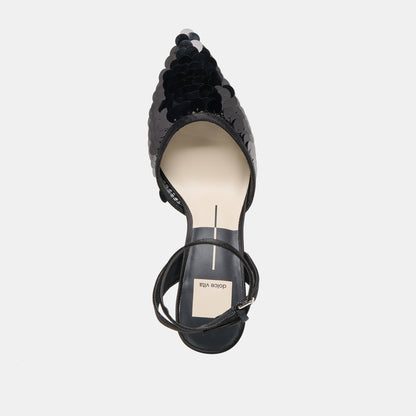 Dolce Vita SHOES Elizza Confetti Onyx Woven Mesh Heels