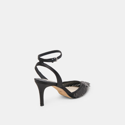 Dolce Vita SHOES Elizza Confetti Onyx Woven Mesh Heels