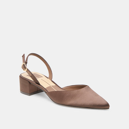 Dolce Vita SHOES Carel Dk Brown Satin Heels