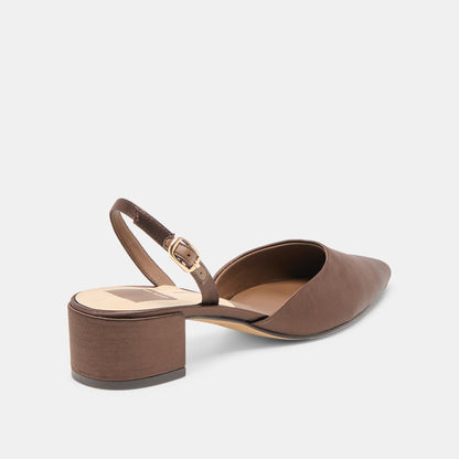 Dolce Vita SHOES Carel Dk Brown Satin Heels