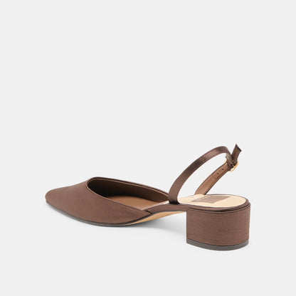 Dolce Vita SHOES Carel Dk Brown Satin Heels