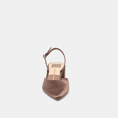Dolce Vita SHOES Carel Dk Brown Satin Heels
