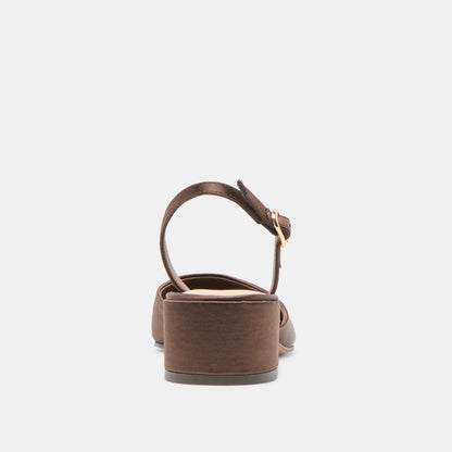 Dolce Vita SHOES Carel Dk Brown Satin Heels