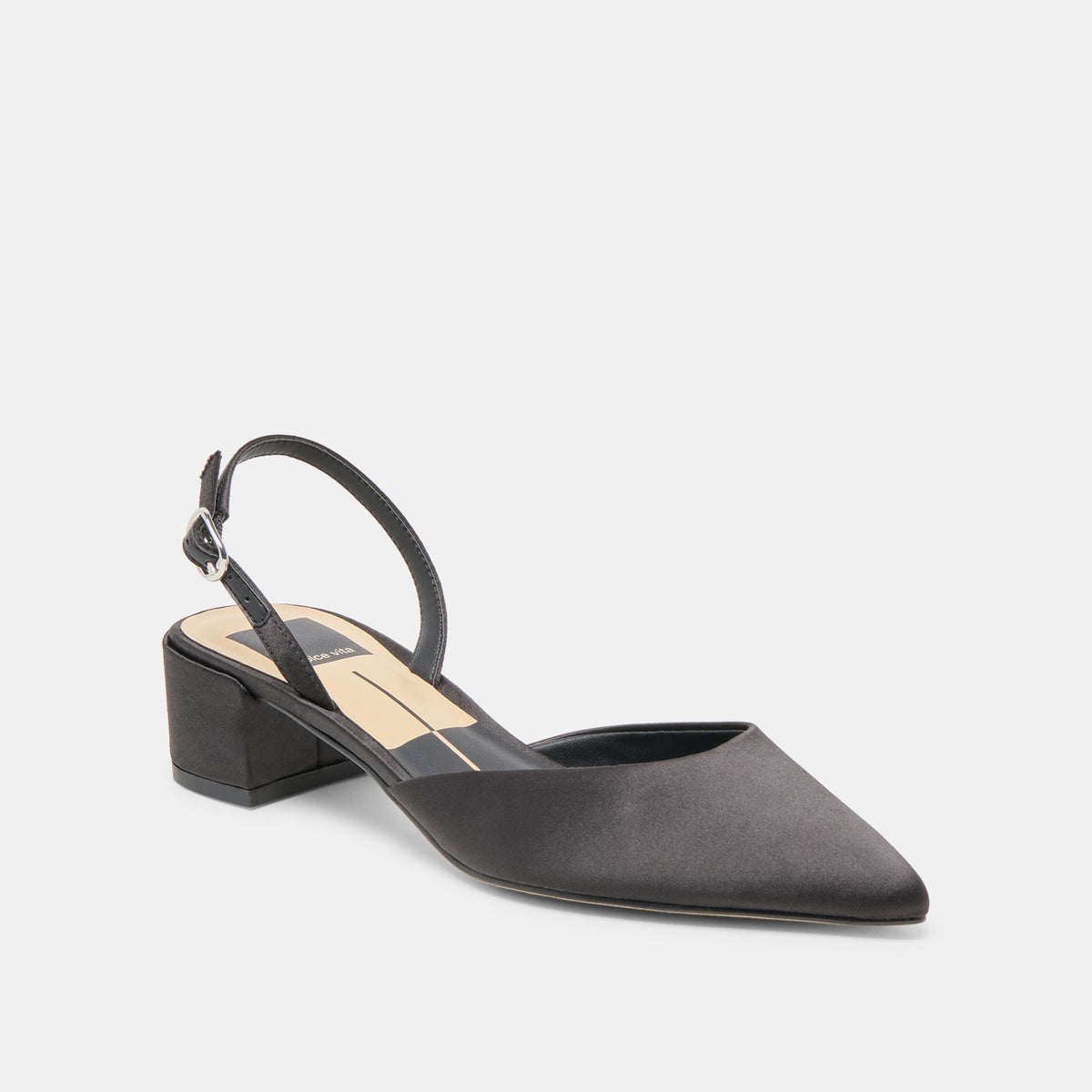 Dolce Vita SHOES Carel Onyx Satin Heels