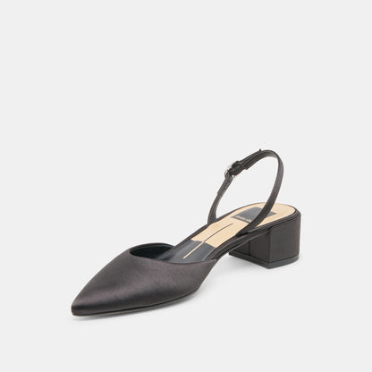 Dolce Vita SHOES Carel Onyx Satin Heels