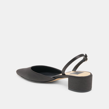 Dolce Vita SHOES Carel Onyx Satin Heels