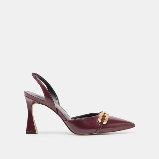 Dolce Vita SHOES Malik Cranberry Crinkle Patent Heels