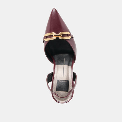 Dolce Vita SHOES Malik Cranberry Crinkle Patent Heels