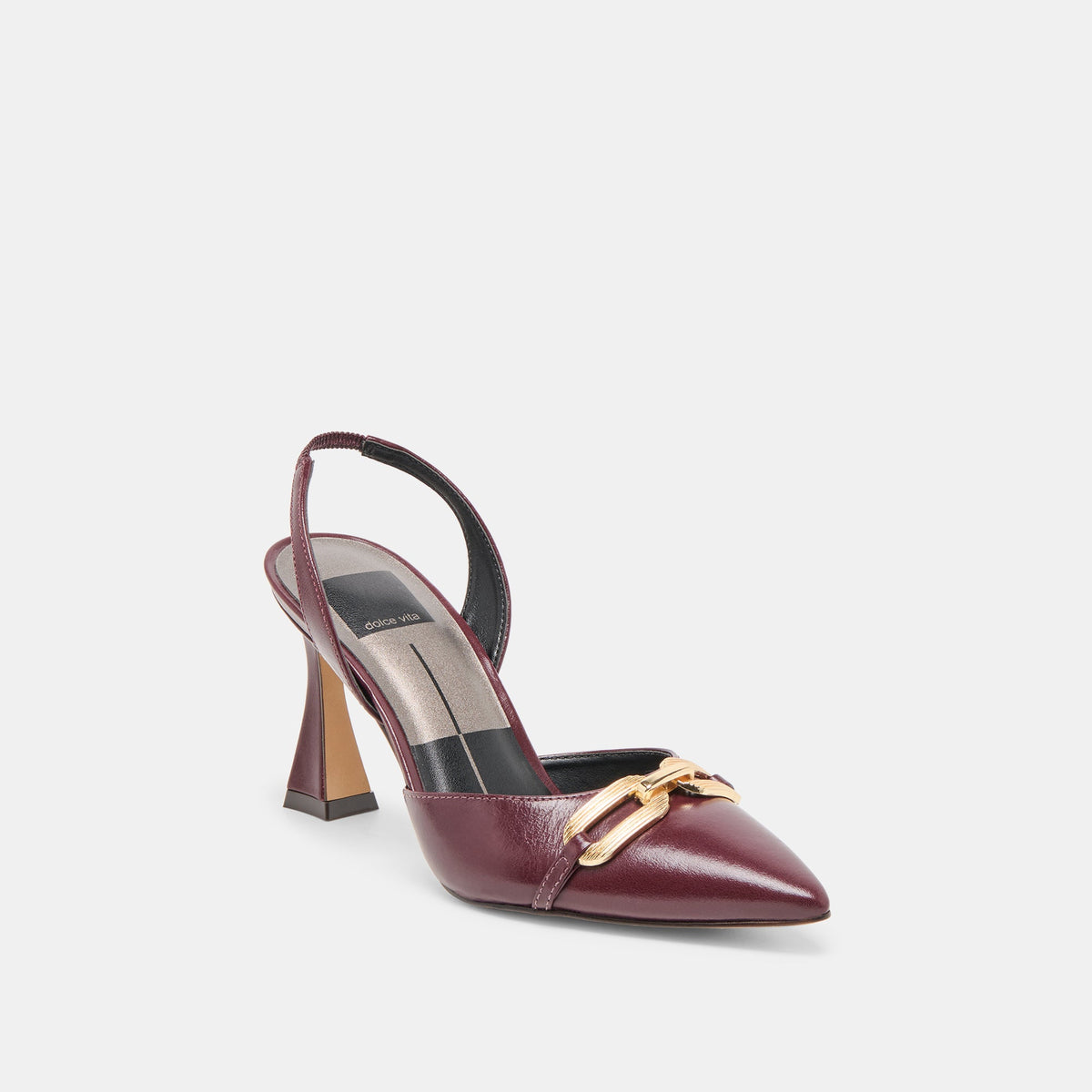 Dolce Vita SHOES Malik Cranberry Crinkle Patent Heels