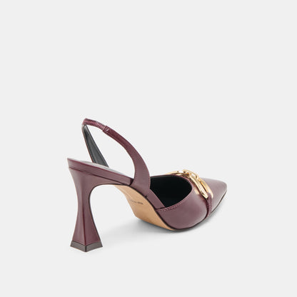 Dolce Vita SHOES Malik Cranberry Crinkle Patent Heels