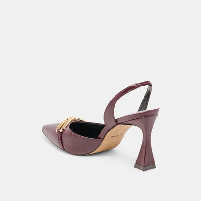 Dolce Vita SHOES Malik Cranberry Crinkle Patent Heels