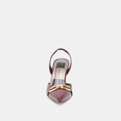 Dolce Vita SHOES Malik Cranberry Crinkle Patent Heels