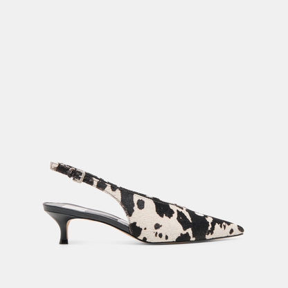 Dolce Vita SHOES Alenna Black White Taurus Calf Hair Heels