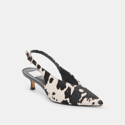 Dolce Vita SHOES Alenna Black White Taurus Calf Hair Heels