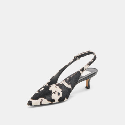 Dolce Vita SHOES Alenna Black White Taurus Calf Hair Heels