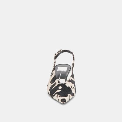 Dolce Vita SHOES Alenna Black White Taurus Calf Hair Heels