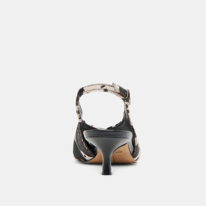 Dolce Vita SHOES Alenna Black White Taurus Calf Hair Heels