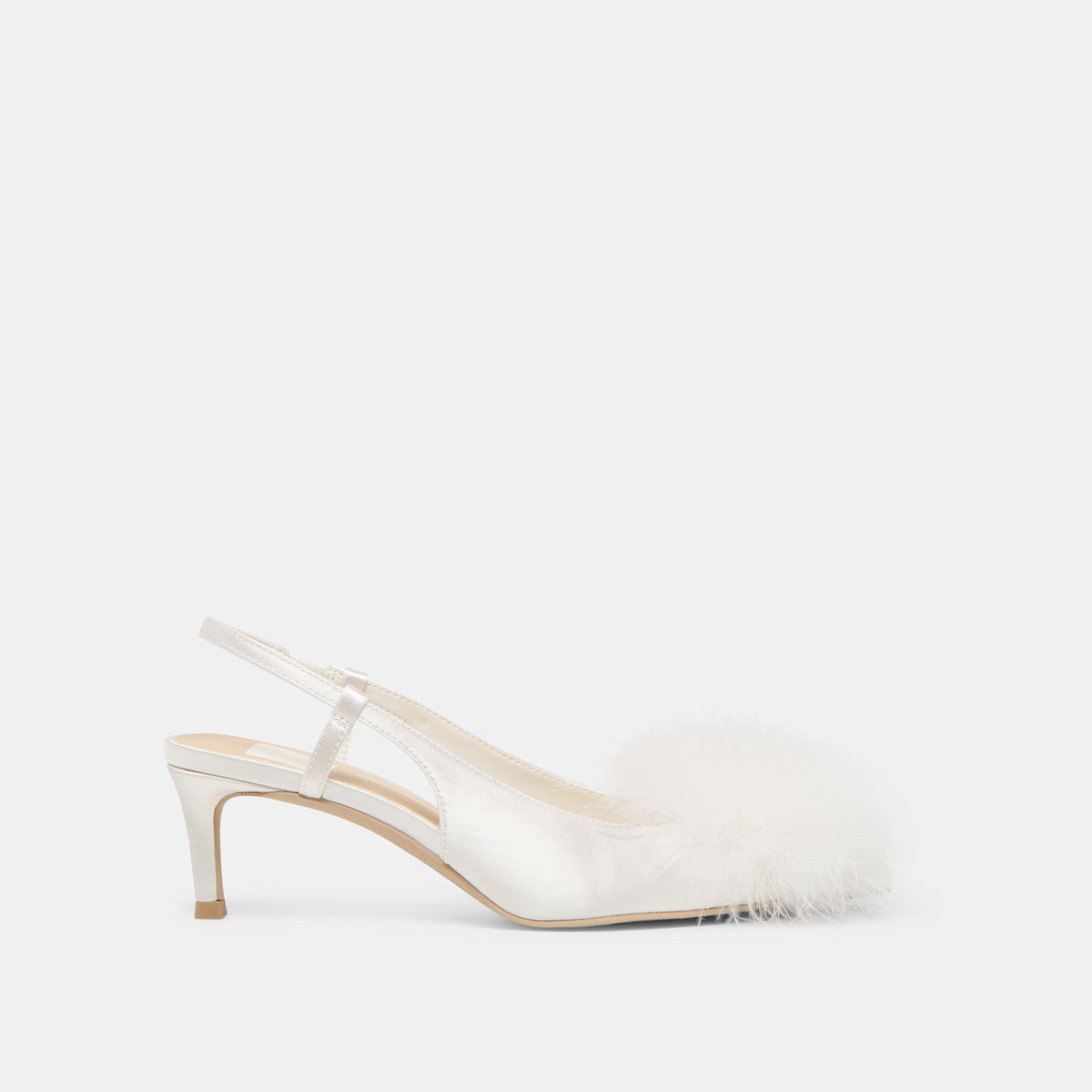 Dolce Vita SHOES Kamy True White Satin Heels
