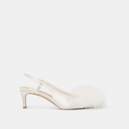 Dolce Vita SHOES Kamy True White Satin Heels