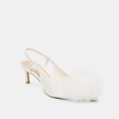 Dolce Vita SHOES Kamy True White Satin Heels